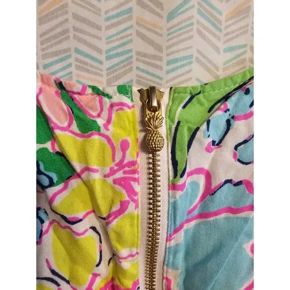 LILLY PULITZER Target Multicolor Tank Blouse NOSEY POSIE MED 100% RAYON - Picture 7 of 7